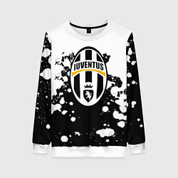Свитшот женский Juventus белые краски текстура, цвет: 3D-белый