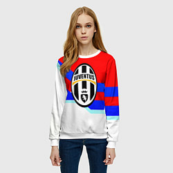 Свитшот женский Ювентус спортивная геометрия, цвет: 3D-белый — фото 2