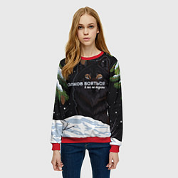 Свитшот женский Призрачный волк, цвет: 3D-красный — фото 2