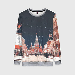 Свитшот женский Праздничная ночь в Москве, цвет: 3D-меланж