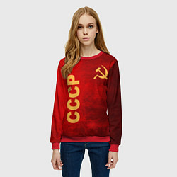 Свитшот женский Советский союз символика, цвет: 3D-красный — фото 2