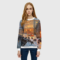 Свитшот женский Предновогодний Санкт-Петербург, цвет: 3D-белый — фото 2