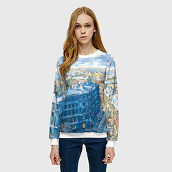 Свитшот женский Зимний утренний Питер, цвет: 3D-белый — фото 2