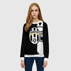 Свитшот женский Ювентус геометрия белая, цвет: 3D-белый — фото 2