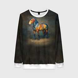 Свитшот женский Конь Ренессанс, цвет: 3D-белый