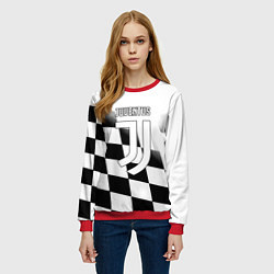 Свитшот женский Ювентус клетка краски, цвет: 3D-красный — фото 2