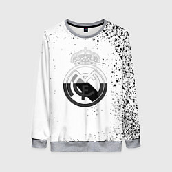 Свитшот женский Реал Мадрид черно белые краски, цвет: 3D-меланж