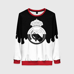 Свитшот женский Реал Мадрид огонь белый, цвет: 3D-красный