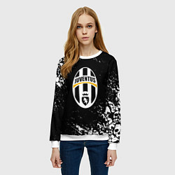 Свитшот женский Ювентус черепа краски, цвет: 3D-белый — фото 2
