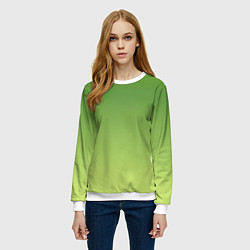 Свитшот женский Color green yellow, цвет: 3D-белый — фото 2