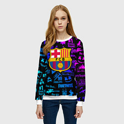 Свитшот женский Barcelona x fortnite neon, цвет: 3D-белый — фото 2