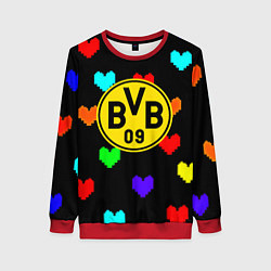 Свитшот женский Borussia сердца паттерн, цвет: 3D-красный