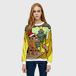 Свитшот женский Конь среди огня - this is fine, цвет: 3D-белый — фото 2