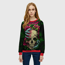 Свитшот женский BFMV: Roses Skull, цвет: 3D-красный — фото 2