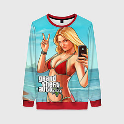 Свитшот женский GTA 5: Selfie Girl, цвет: 3D-красный