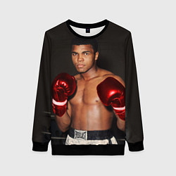 Свитшот женский Мухаммед Али, цвет: 3D-черный