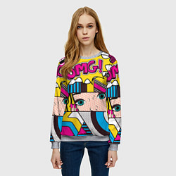 Свитшот женский POP ART, цвет: 3D-меланж — фото 2