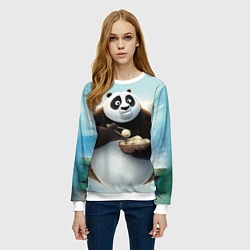 Свитшот женский Кунг фу панда, цвет: 3D-белый — фото 2