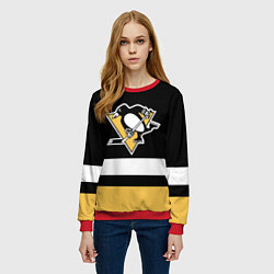 Свитшот женский Pittsburgh Penguins: Black, цвет: 3D-красный — фото 2