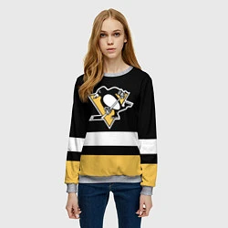 Свитшот женский Pittsburgh Penguins: Black, цвет: 3D-меланж — фото 2