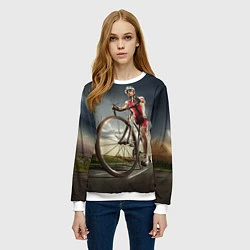 Свитшот женский Велогонщик, цвет: 3D-белый — фото 2
