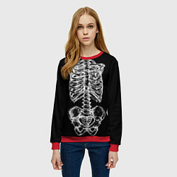 Свитшот женский Скелет, цвет: 3D-красный — фото 2