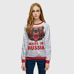 Свитшот женский Bear: Made in Russia, цвет: 3D-красный — фото 2