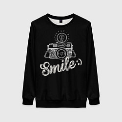 Свитшот женский Smile, цвет: 3D-черный