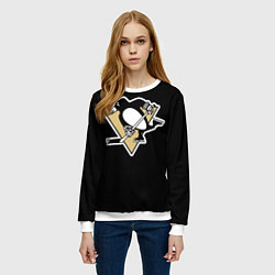 Свитшот женский Pittsburgh Penguins: Malkin, цвет: 3D-белый — фото 2