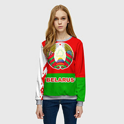 Свитшот женский Belarus Patriot, цвет: 3D-меланж — фото 2