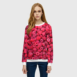 Свитшот женский Малинки, цвет: 3D-белый — фото 2