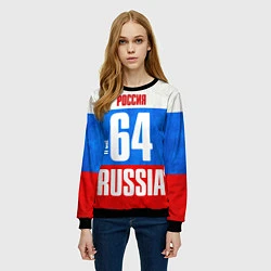 Свитшот женский Russia: from 64, цвет: 3D-черный — фото 2