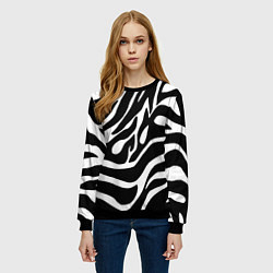 Свитшот женский Зебра, цвет: 3D-черный — фото 2