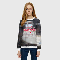 Свитшот женский Washington Capitals, цвет: 3D-белый — фото 2