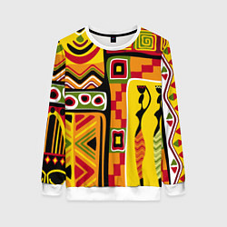 Свитшот женский Африка, цвет: 3D-белый