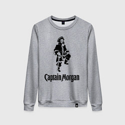 Свитшот хлопковый женский Capitan Morgan, цвет: меланж