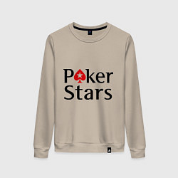 Свитшот хлопковый женский Poker Stars, цвет: миндальный