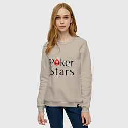 Свитшот хлопковый женский Poker Stars, цвет: миндальный — фото 2