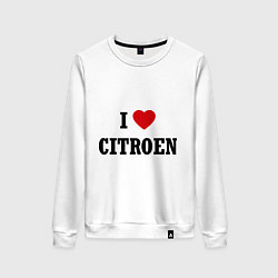 Свитшот хлопковый женский I love Citroen, цвет: белый