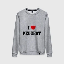 Свитшот хлопковый женский I love Peugeot, цвет: меланж