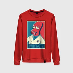 Свитшот хлопковый женский Zoidberg: Why not?, цвет: красный