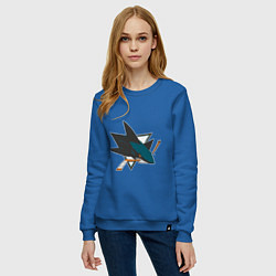 Свитшот хлопковый женский San Jose Sharks, цвет: синий — фото 2