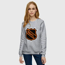 Свитшот хлопковый женский NHL, цвет: меланж — фото 2