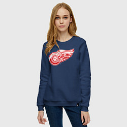 Свитшот хлопковый женский Detroit Red Wings, цвет: тёмно-синий — фото 2