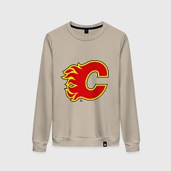 Свитшот хлопковый женский Calgary Flames, цвет: миндальный