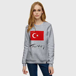 Свитшот хлопковый женский Turkey, цвет: меланж — фото 2