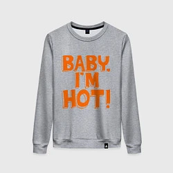 Свитшот хлопковый женский Baby, I am hot!, цвет: меланж