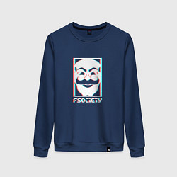 Свитшот хлопковый женский F society, цвет: тёмно-синий