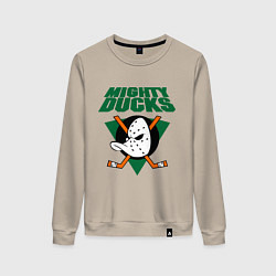 Свитшот хлопковый женский Anaheim Mighty Ducks, цвет: миндальный