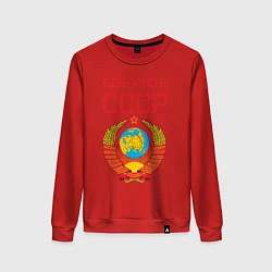 Свитшот хлопковый женский Сделано в СССР, цвет: красный